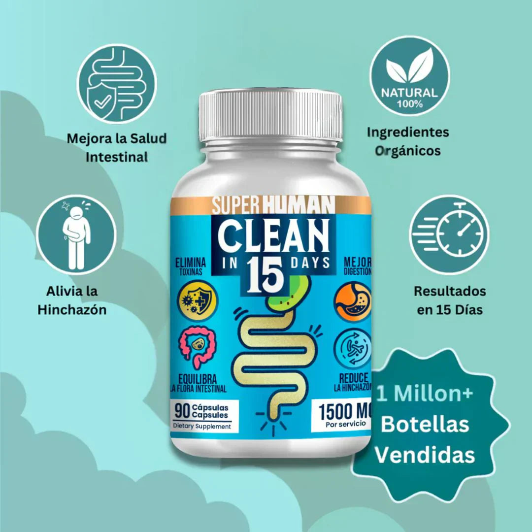 Clean15™ Limpieza Completa Estomacal en 15 días - Hoy al 50% de Descuento