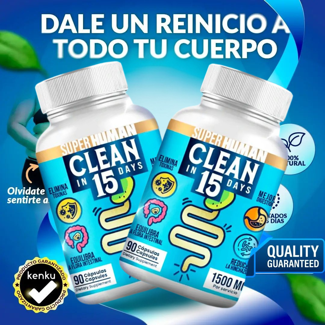 Clean15™ Limpieza Completa Estomacal en 15 días - Hoy al 50% de Descuento