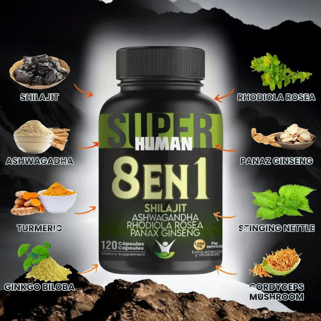 Cápsulas 8 en 1 - Shilajit Ashwagandha + Envio Gratis